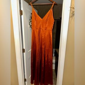 Galina Signature Charmeuse Deep V-Neck A-Line Bridesmaid Dress